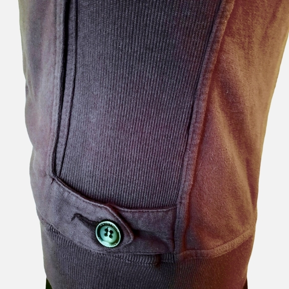 CITIZENS OF HUMANITY Zip Up Cotton Jersey Knit Rolled Collar Jacket Sz M Purple - Picture 9 of 11